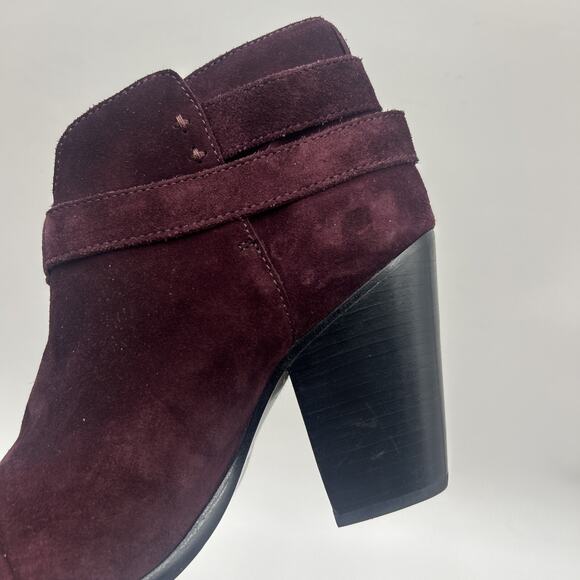 Rag & Bone Harrow Leather Booties In PURPLE Suede Size EU 38 US Size 8 - Picture 8 of 10